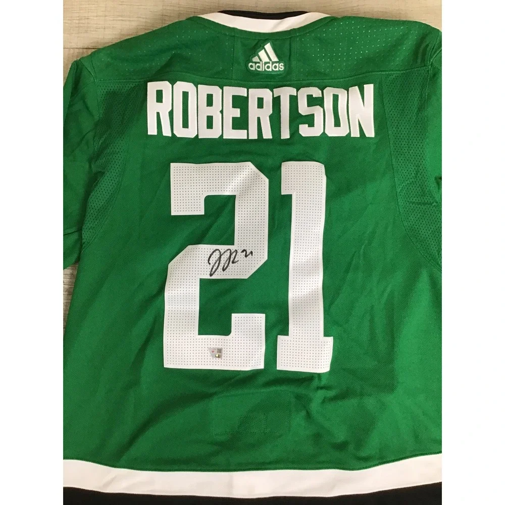 Adidas Victory Green Dallas Stars Robertson #21 Signed Authentic Jersey Size 52